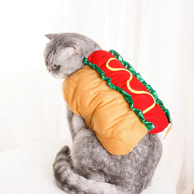 Pet Dog and Cat Costume, Cute Hot Dog Sandwich Costume, Funny Hot Dog Clothes, Cat Costume - Lootquake