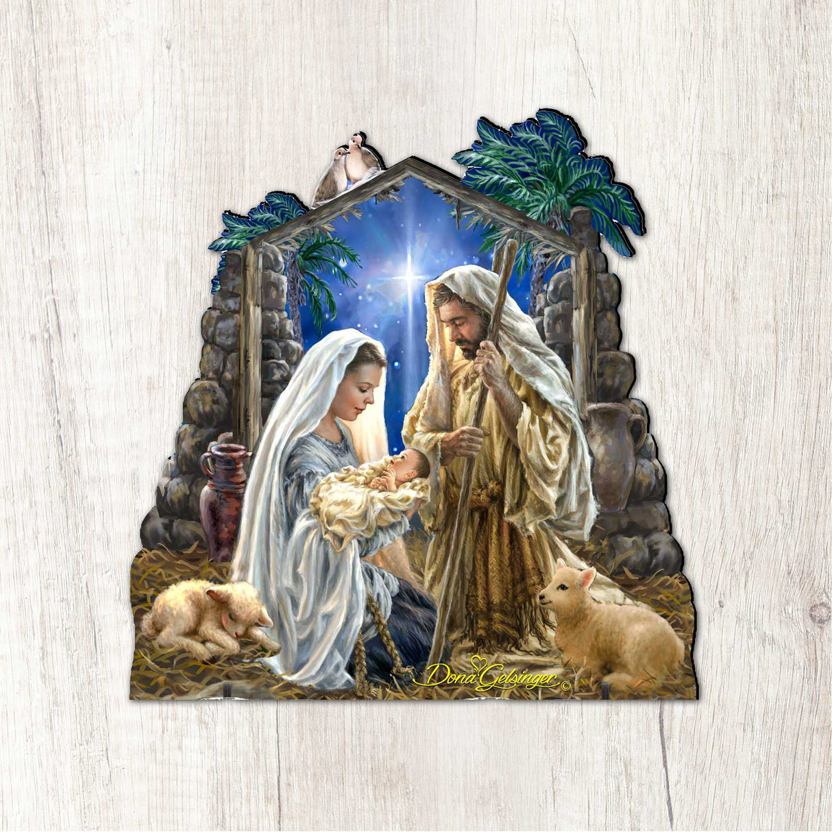 Decoración para puerta del Nacimiento "Gloria a Dios" de D. Gelsinger - Decoración navideña del Nacimiento - 8461010H-1722