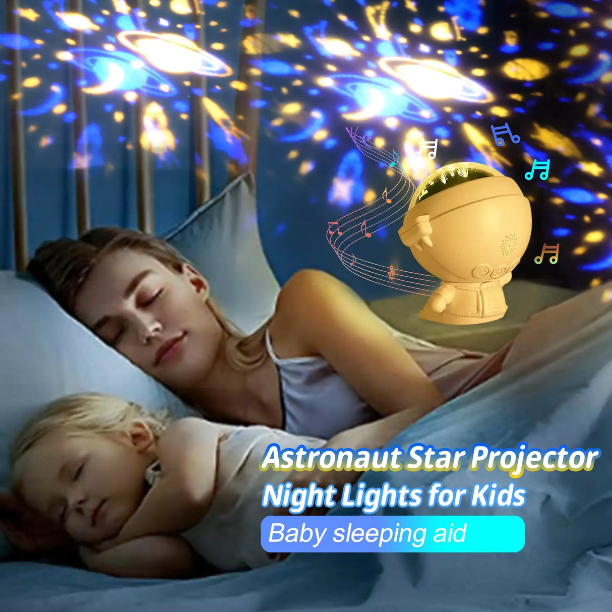 Galaxy Star Projector Starry Sky Night Light Astronaut Lamp Room Decr Gift Child Kids Baby Christmas Spaceman Projection - Lootquake