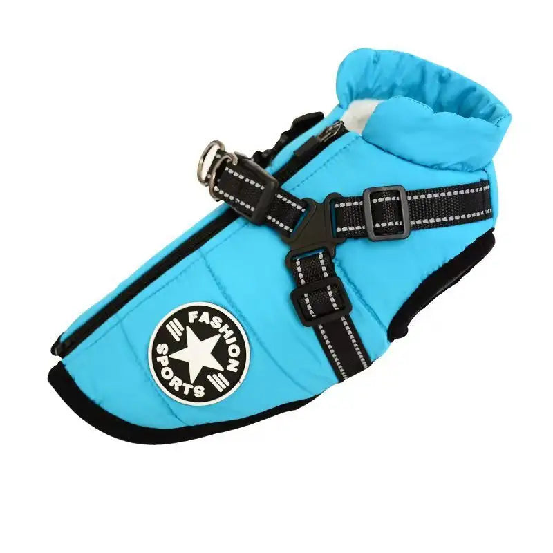 Waterproof Dog Clothes Winter Dog Coat With Harness Warm Pet Clothing Big Dog Jacket Chihuahua Labrador Coat Costume - Lootquake