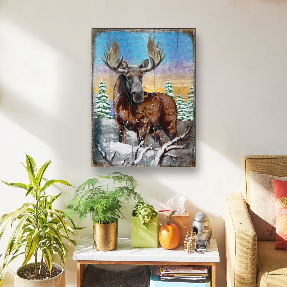 Moose Art Wooden Wall Art by Nature Wonders - Nature Wildlife Decor - 95216B