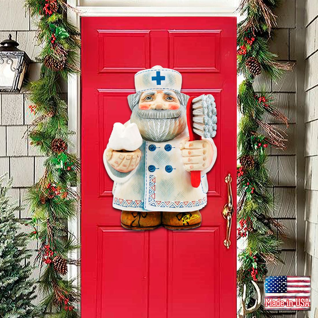 Dentist Door Christmas Door Decor by G. DeBrekht - Christmas Santa Snowman Decor - 8151922H
