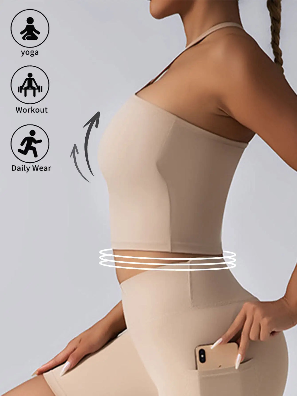 Crop Top With Built In Pads Sports Bras For Women - Lootquake