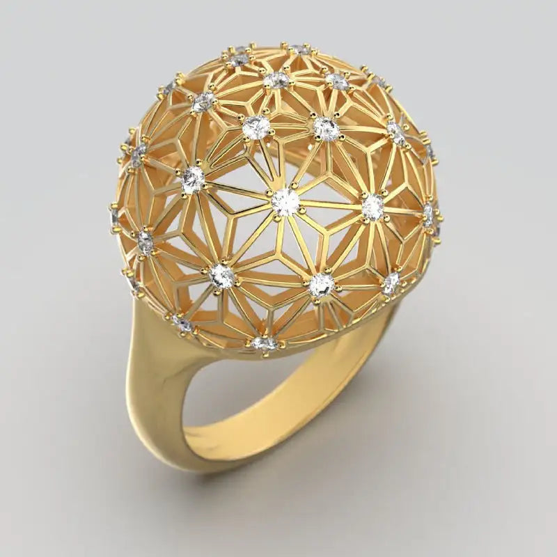 Hollow Spherical Diamond-studded Ring Design - Lootquake