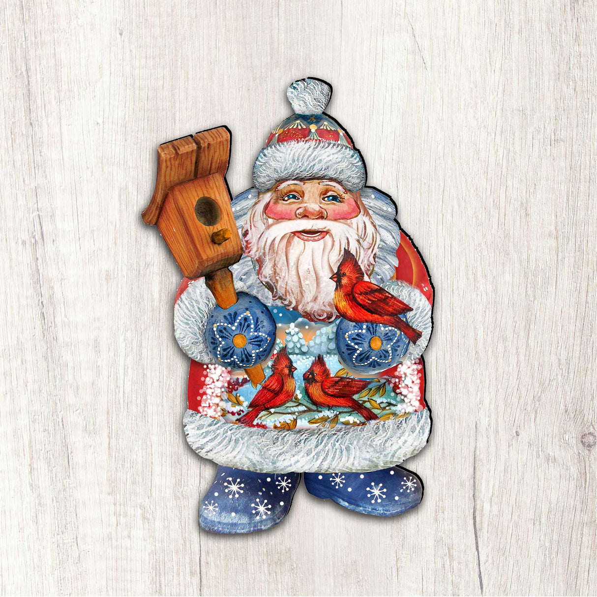 Decoración navideña para puerta con pájaros de G. DeBrekht - Decoración navideña con Papá Noel y muñeco de nieve - 8118023H