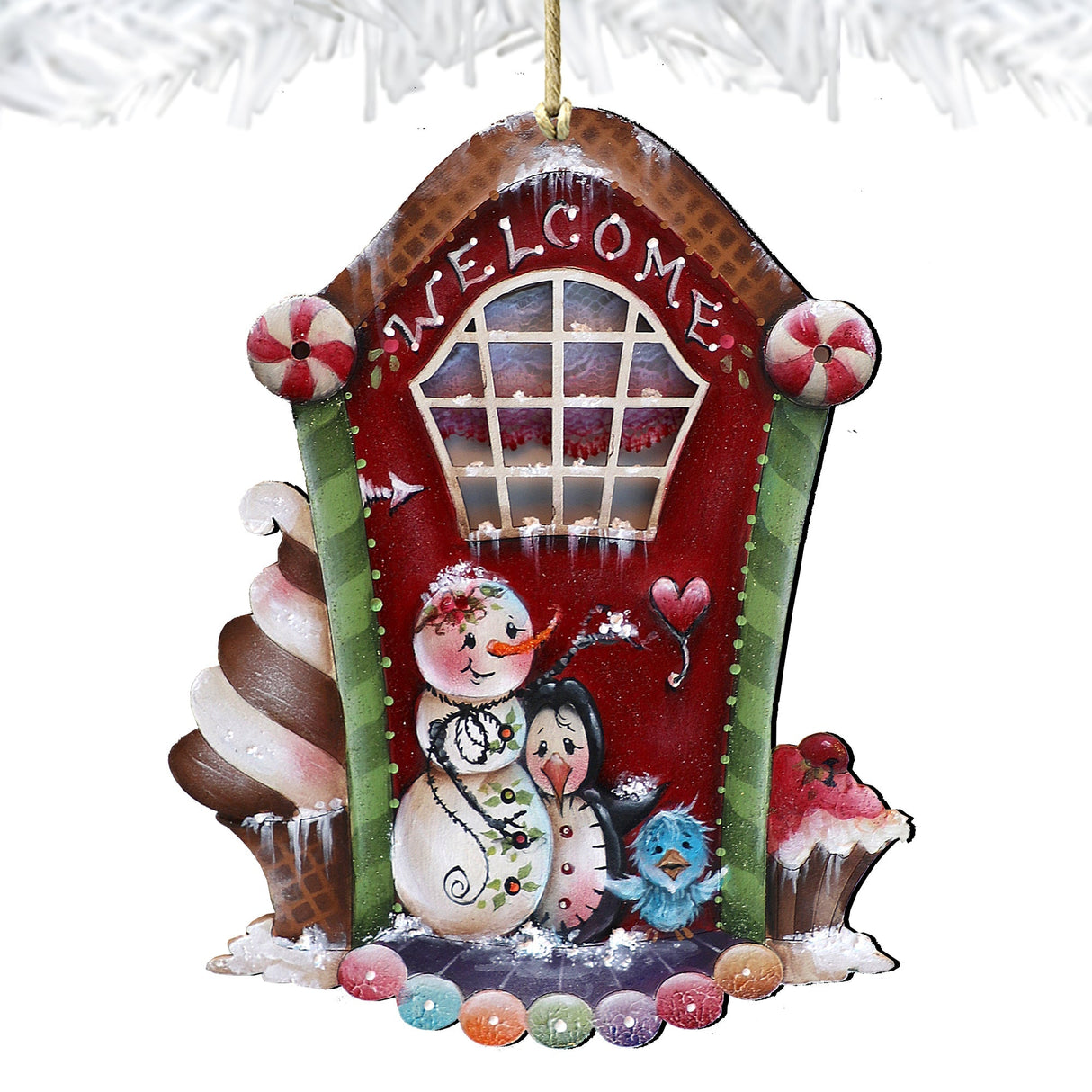 Adornos navideños de madera para una dulce Navidad de Jamie Mills-Price. Decoración navideña de Papá Noel y muñeco de nieve - 8611079-MP