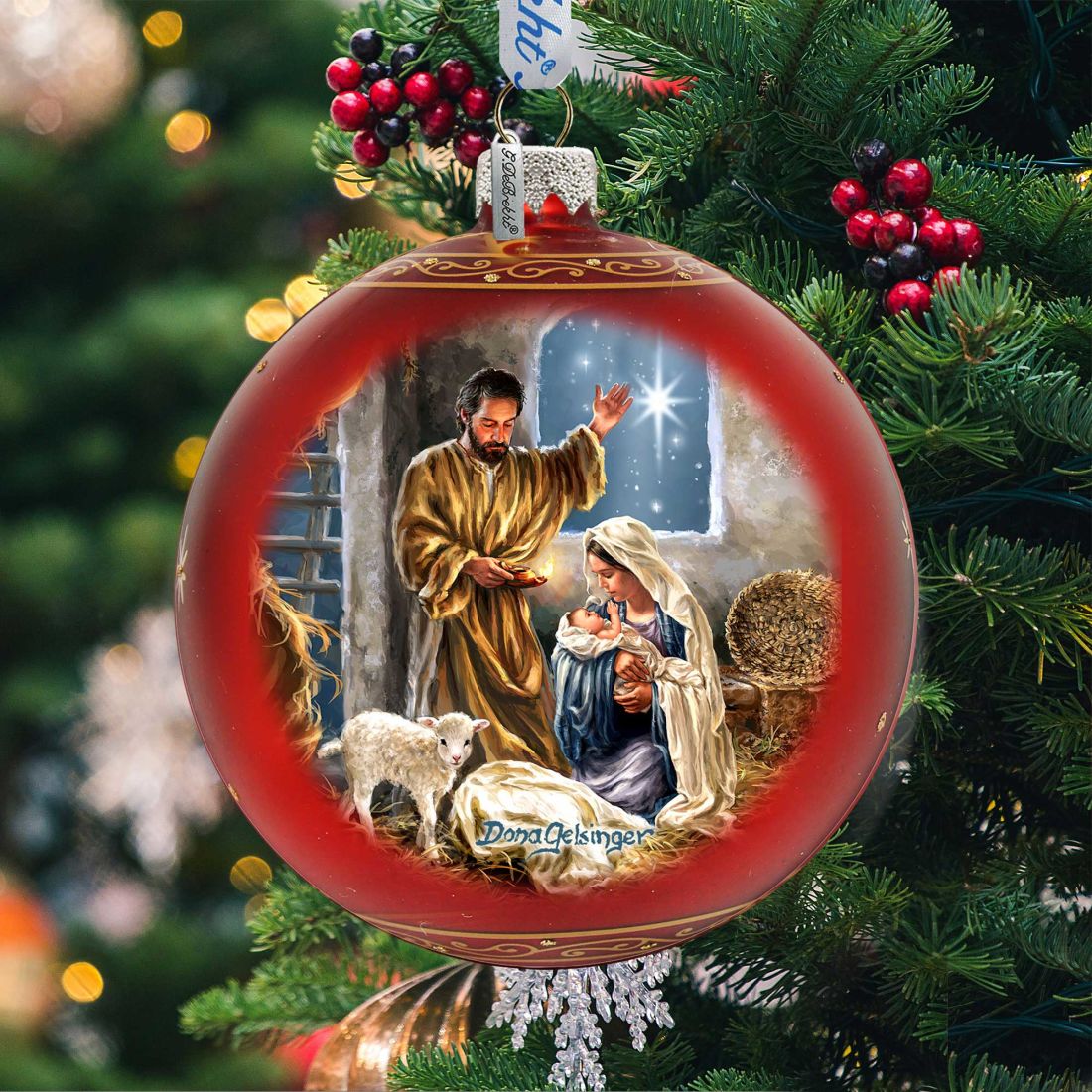 Adorno de cristal "El Cordero de Dios", edición limitada, de D. Gelsinger - Decoración de Pascua y Primavera - 73919-DG