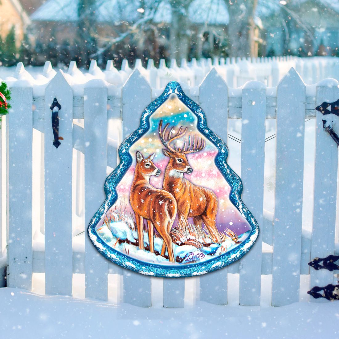 Decoración de puerta con renos y animales salvajes - G. DeBrekht - Decoración navideña con animales salvajes - 8176229H