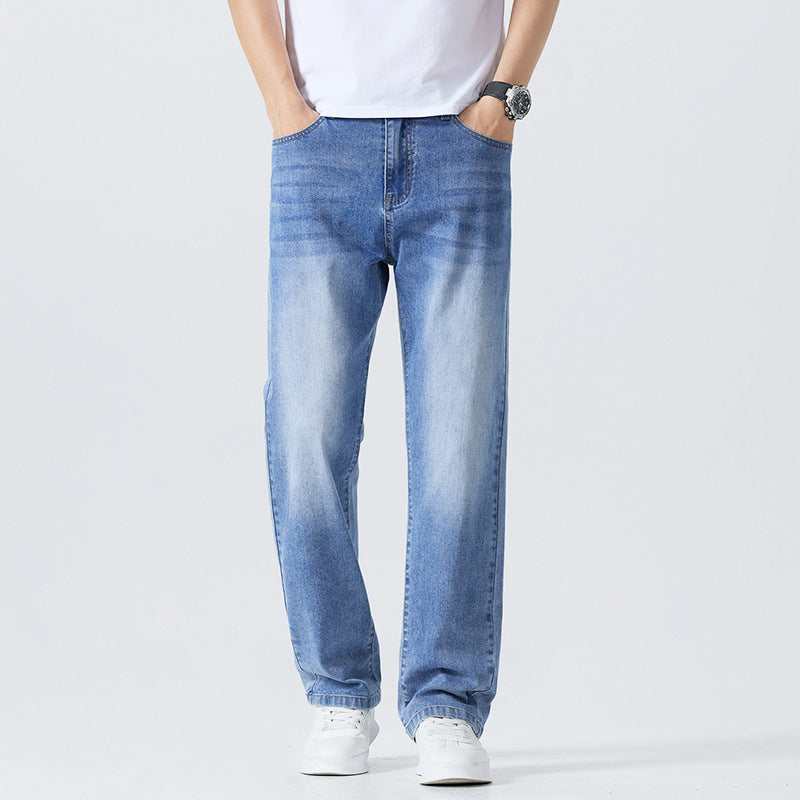 Washed Cleanfit Men's Light Blue Jeans - Lootquake