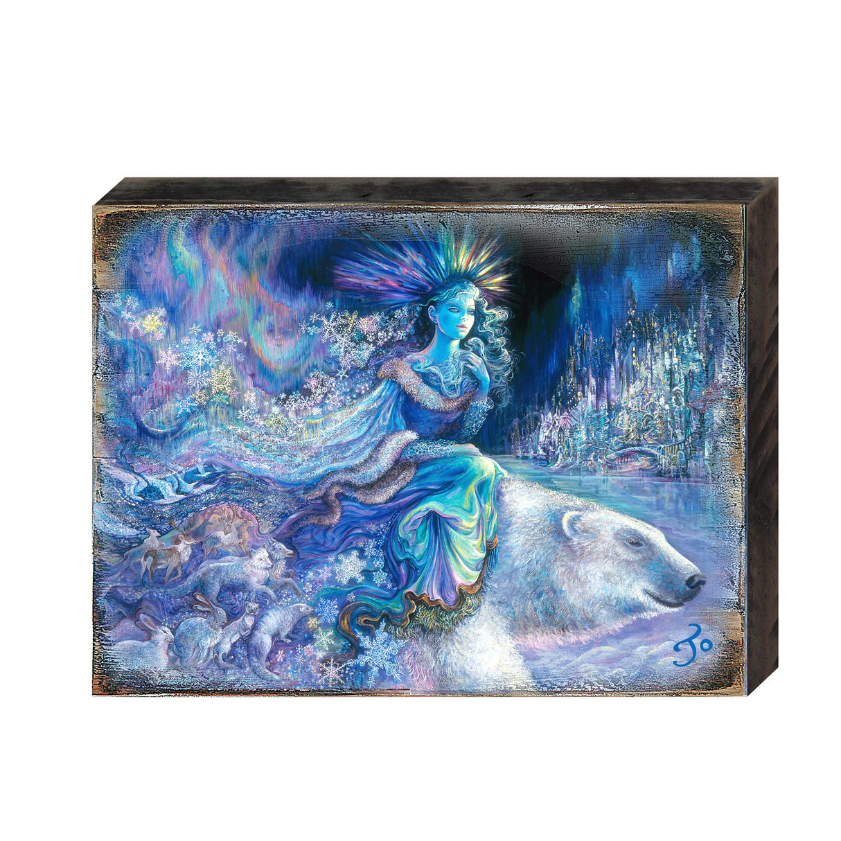 Polar Princess Fantasy Wooden Wall Art by Josephine Wall - Fantasy Decor - 852126-JW