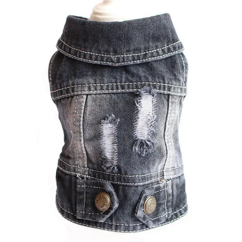 Designer Dog Clothes Small Dog Denim Jacket Coat Cat Costume Puppy Jeans Vest Spring Clothing - Lootquake