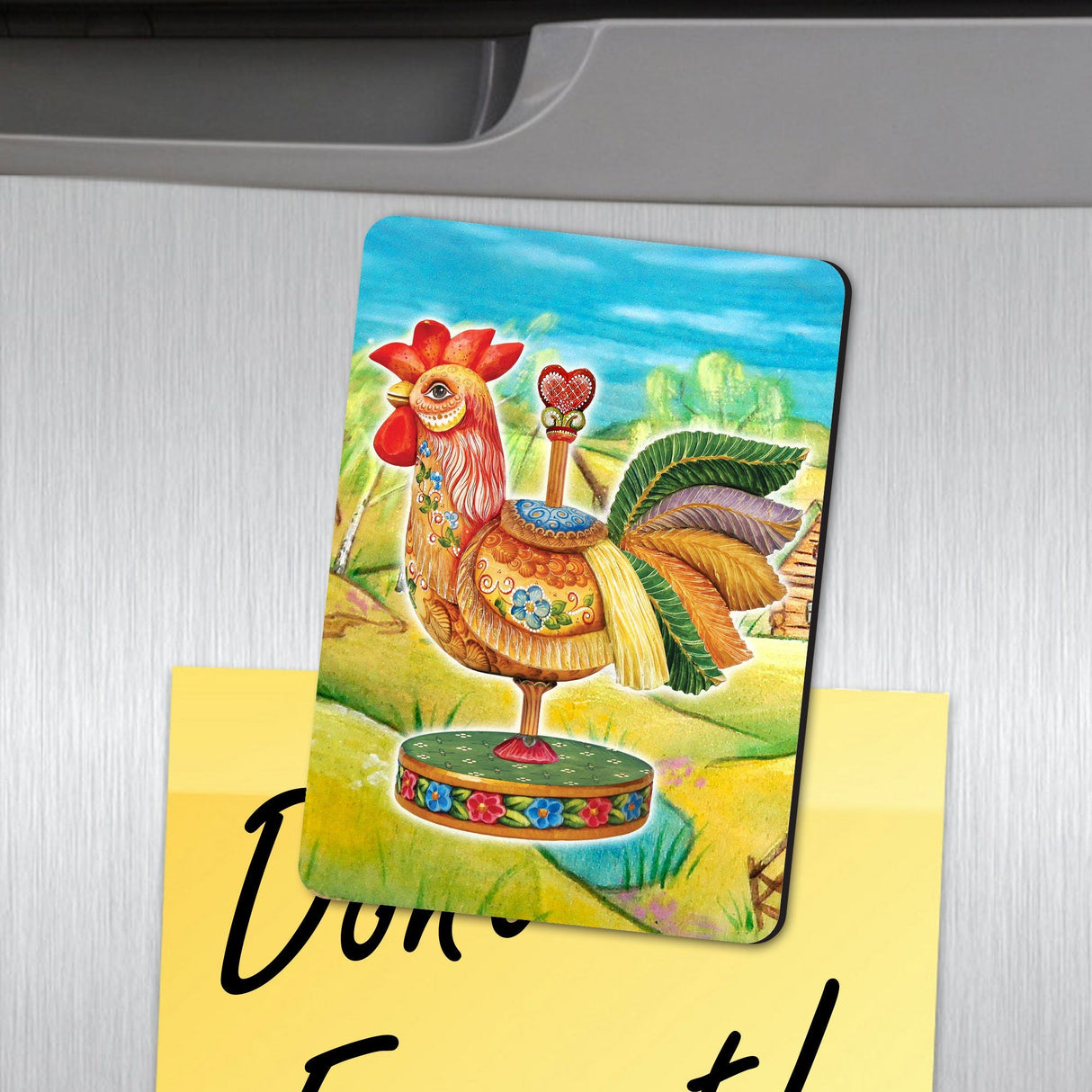 Juego de 3 imanes para refrigerador con forma de gallo de Woods