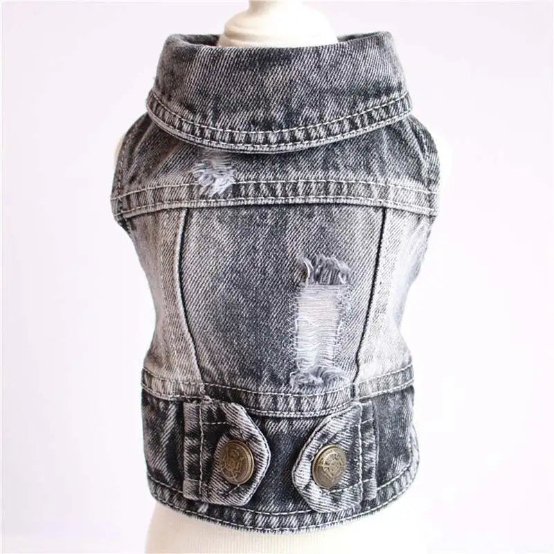 Designer Dog Clothes Small Dog Denim Jacket Coat Cat Costume Puppy Jeans Vest Spring Clothing - Lootquake