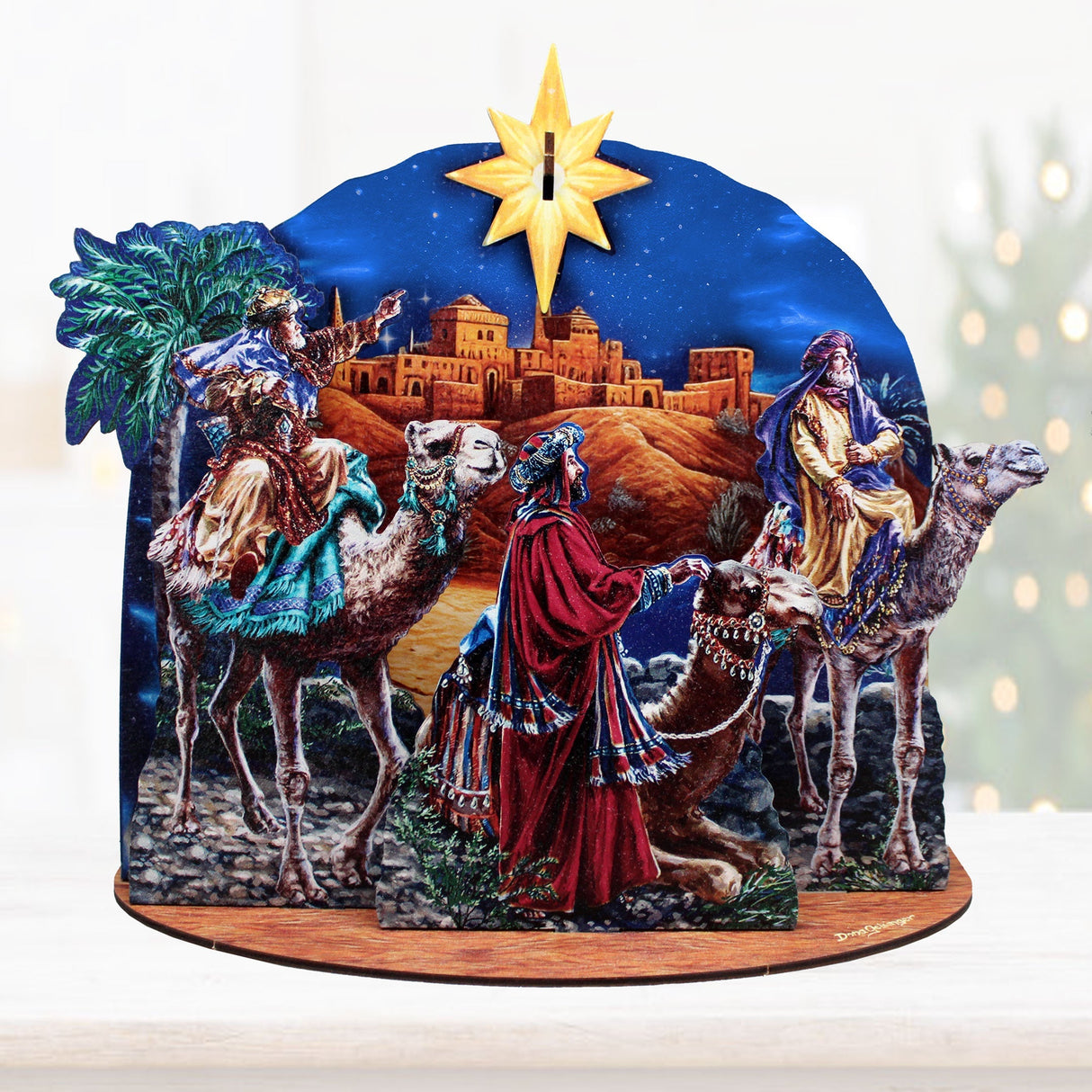 Conjunto decorativo de aldea "El Viaje de los Reyes Magos" de D. Gelsinger - Decoración navideña - 852768