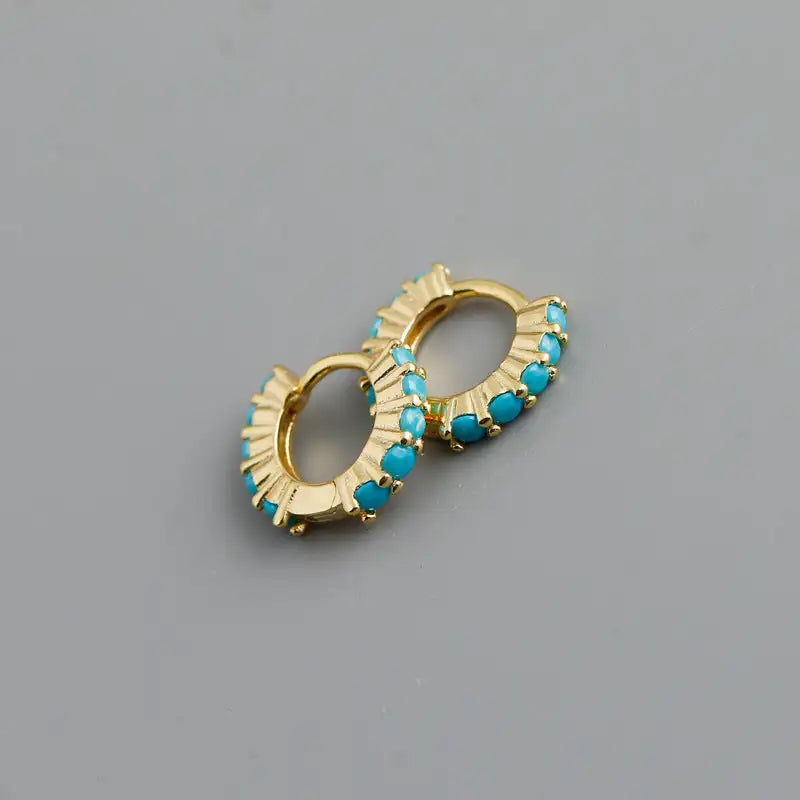 Circle-shaped Diamond Colorful Crystals Opal Zircon S925 Sterling Silver Earrings - Lootquake