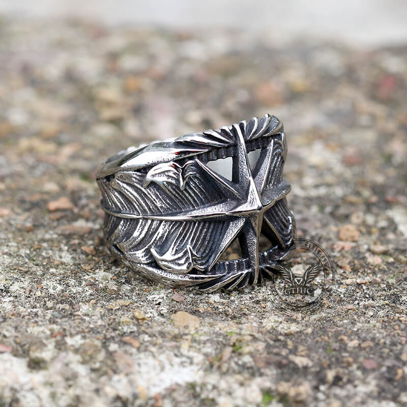 Feather Star Stainless Steel Ring