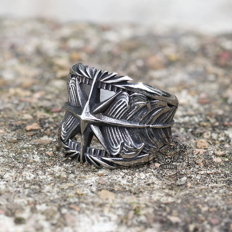 Feather Star Stainless Steel Ring