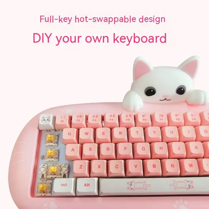 Wireless Bluetooth E-sports Games Cute Mini Office Mechanical Keyboard - Lootquake