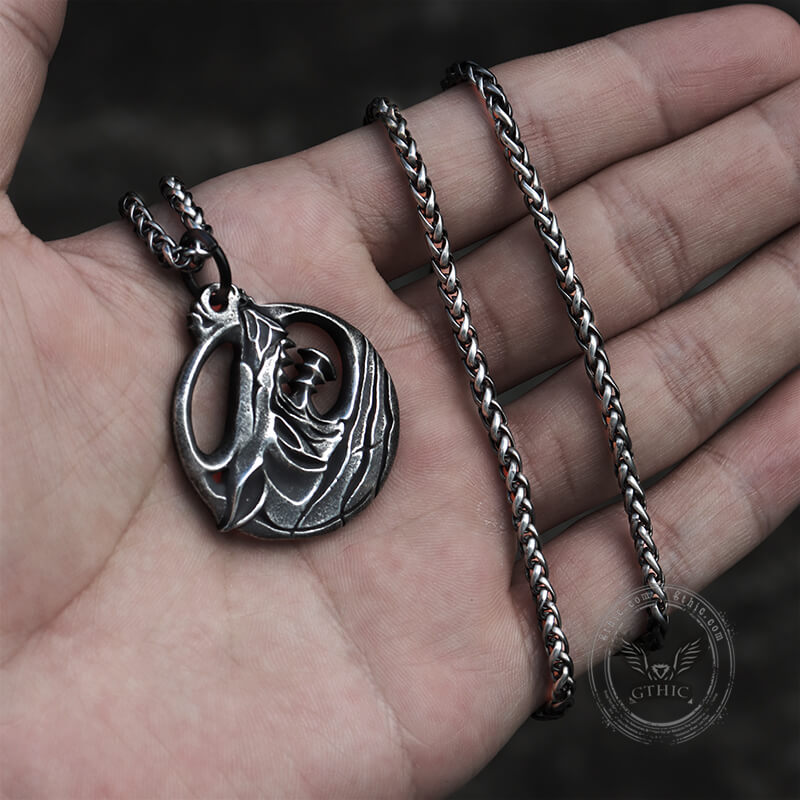 Colgante de acero inoxidable con forma de lobo Fenrir