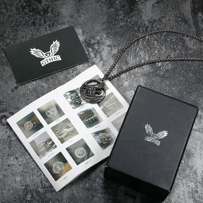 Colgante de acero inoxidable con forma de lobo Fenrir