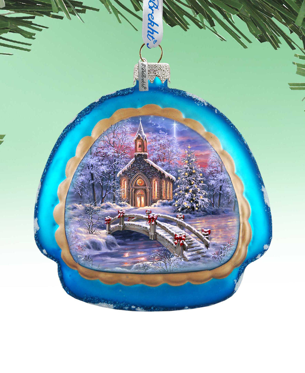 O Come Emmanuel Rainbow Glass Christmas Ornament by D. Gelsinger - Nativity Holiday Decor - 756-026-DG