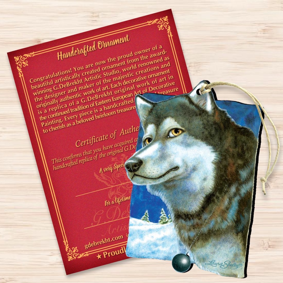 Adornos de madera con huellas de nieve para mascotas de Laura Seeley - Decoración para perros y gatos - 8511014-LS