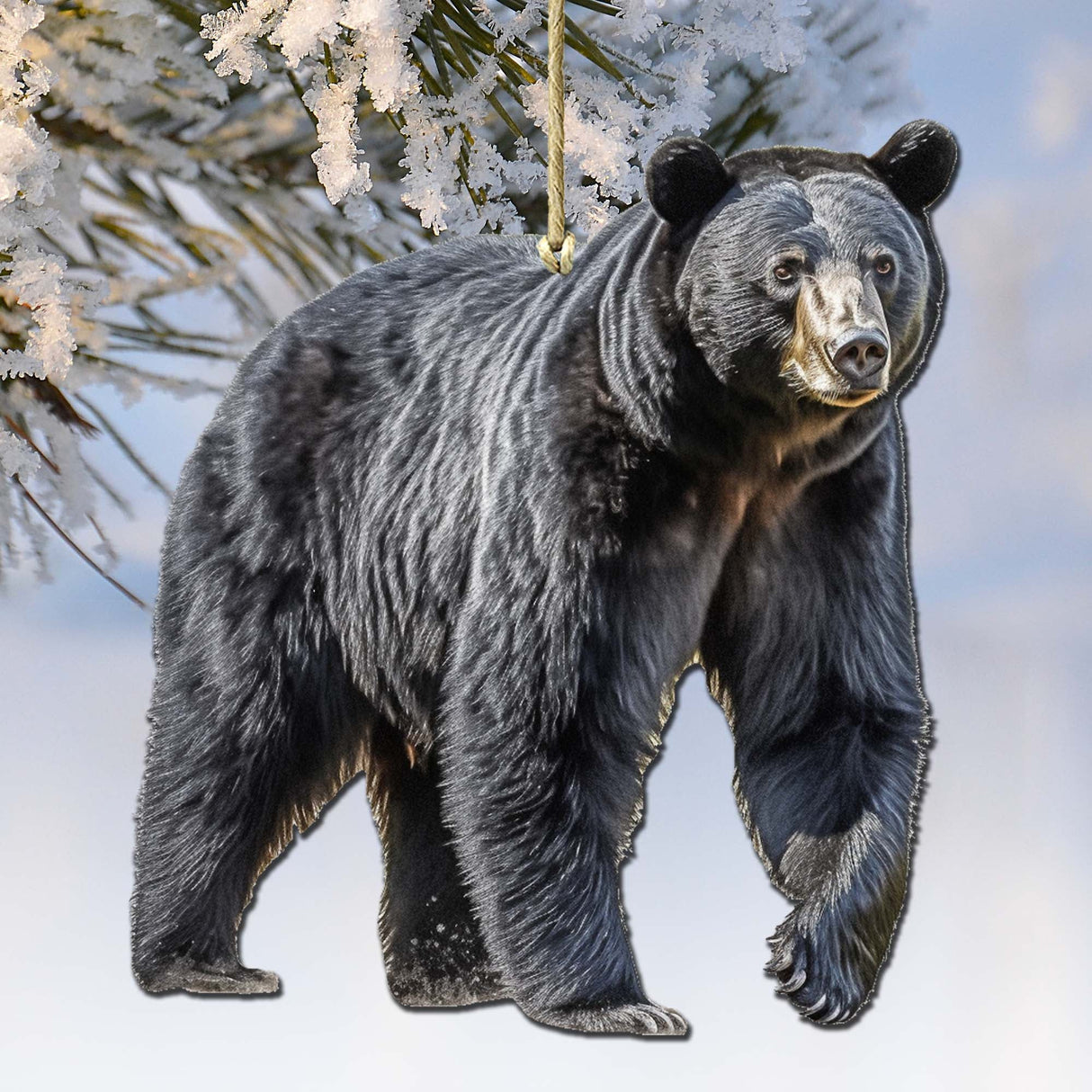 Adornos de madera de oso negro de Alaska de G.Debrekht - Decoración navideña con temática de vida silvestre - 8710105-1