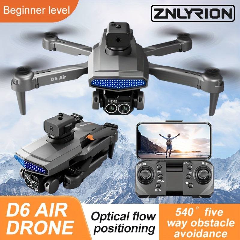 Dron con motor sin escobillas 2025 y cámara HD de 1080P, cuadricóptero plegable multifuncional con luz LED, modo sin cabeza, retención de altitud y ajuste de velocidad de arranque. Ideal para principiantes con bolsa de transporte.