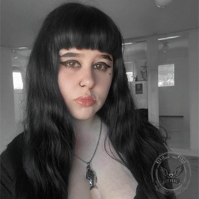 Colgante de acero inoxidable con esqueleto de pez