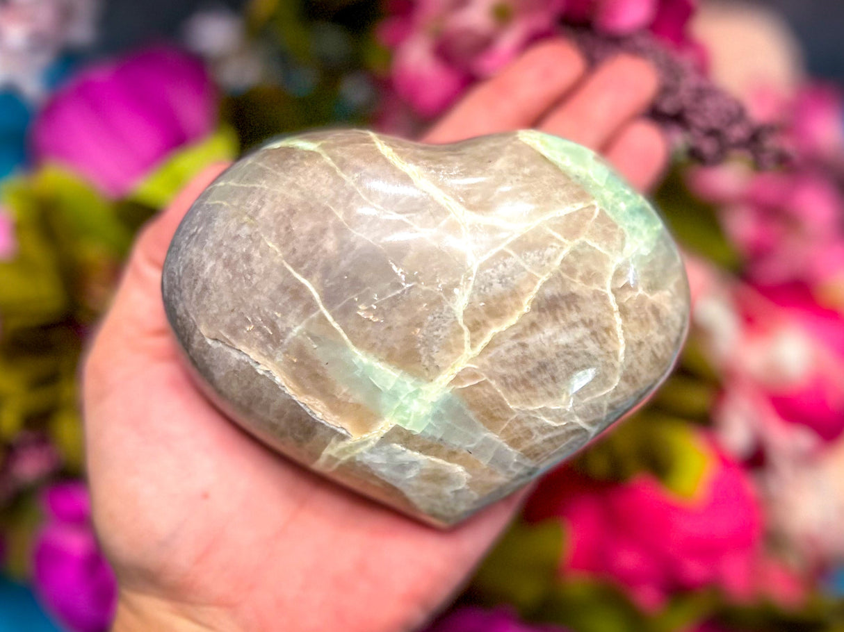 Garnierite Hearts, Green Moonstone, Ethically Sourced Crystals