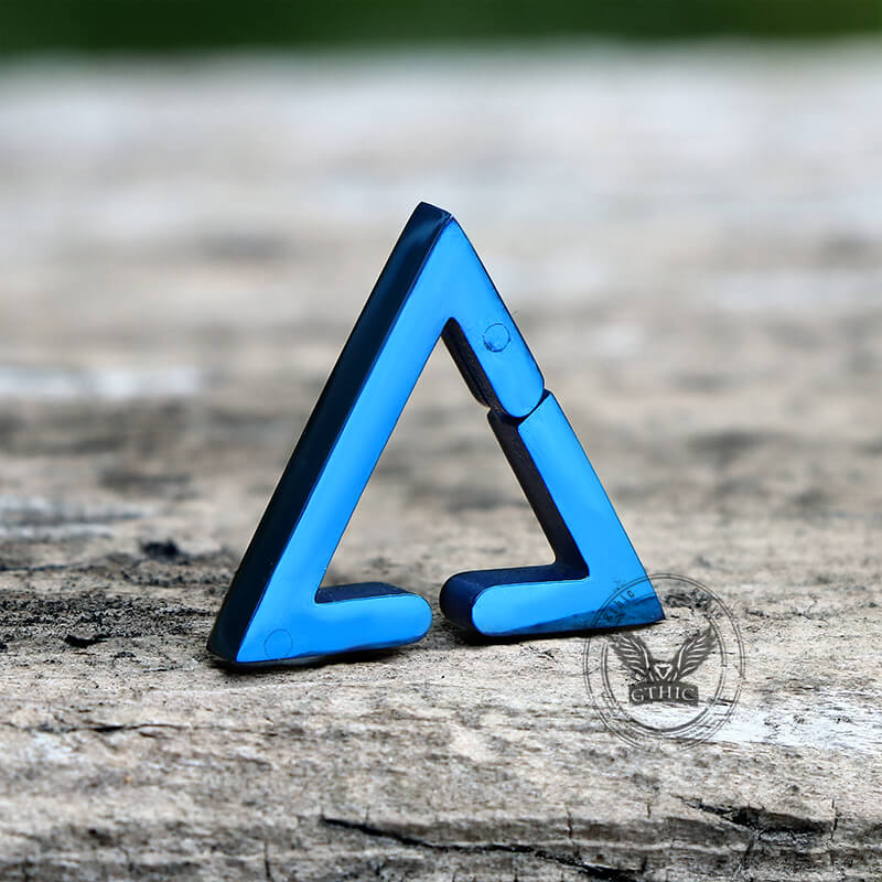 Puños de oreja de acero inoxidable con forma de triángulo geométrico