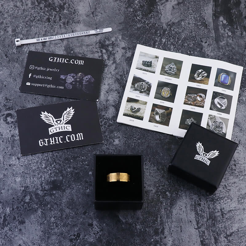 Anillo masónico de acero inoxidable AG chapado en oro