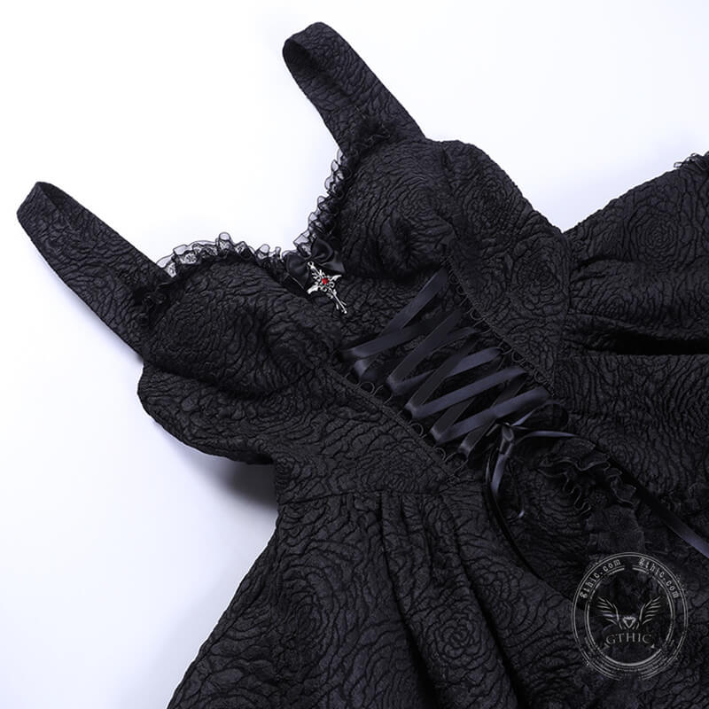 Vestido de fiesta gótico de poliéster de doble capa