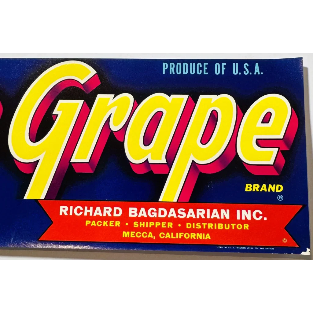 Groovy 1960s Mr. Grape Crate Label by Richard Bagdasarian