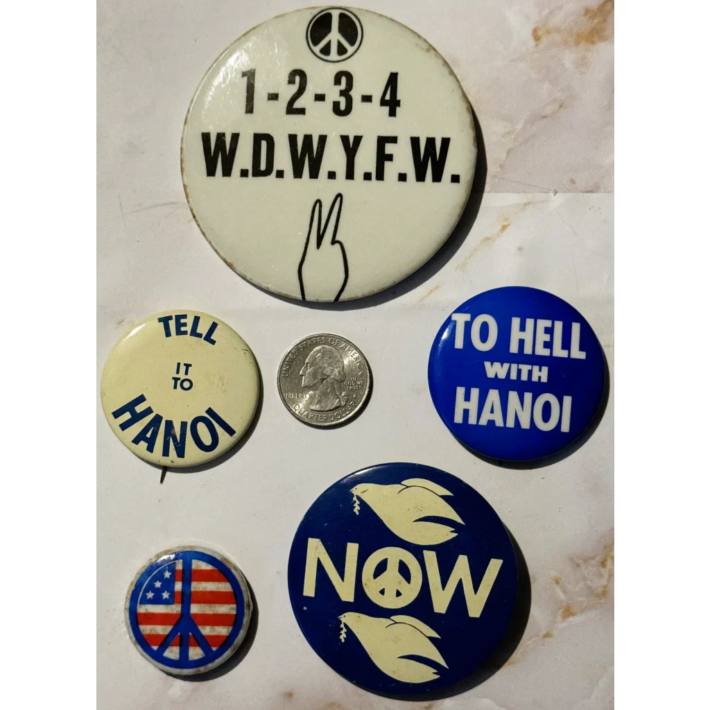 Groovy 60s Vietnam War Peace Pins Blast from the Past