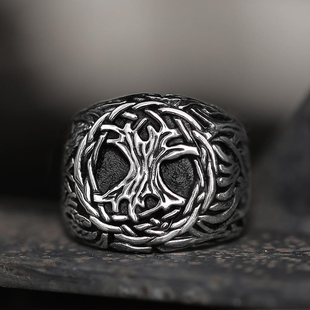 Anillo vikingo de acero inoxidable 316L de Yggdrasil