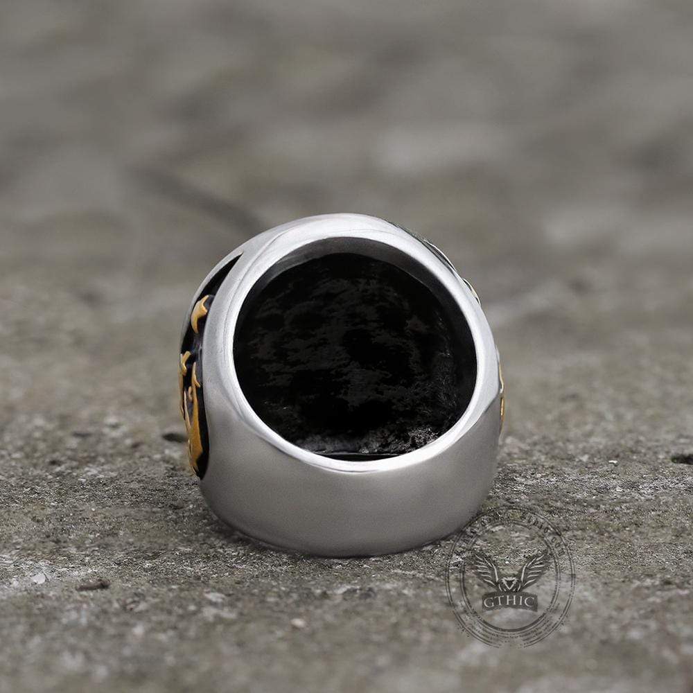 Anillo marino de acero inoxidable con ancla