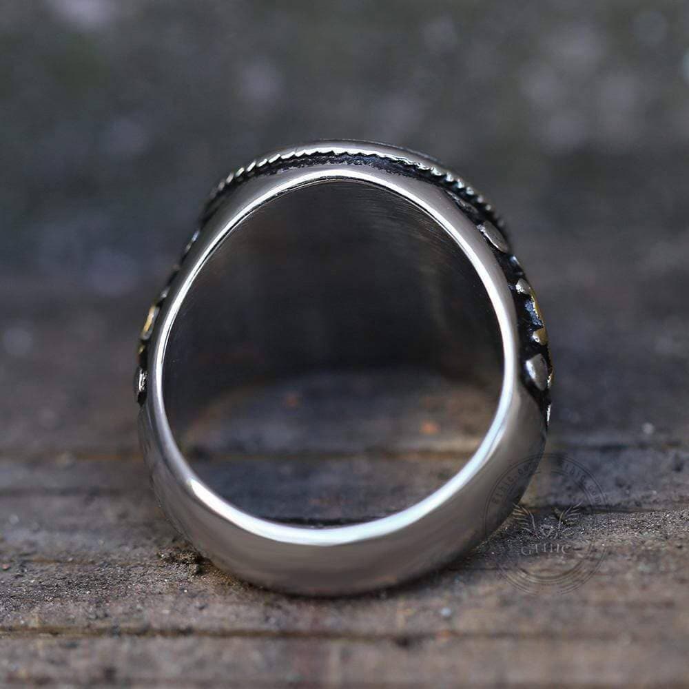 Anillo de calavera pirata retro de acero inoxidable