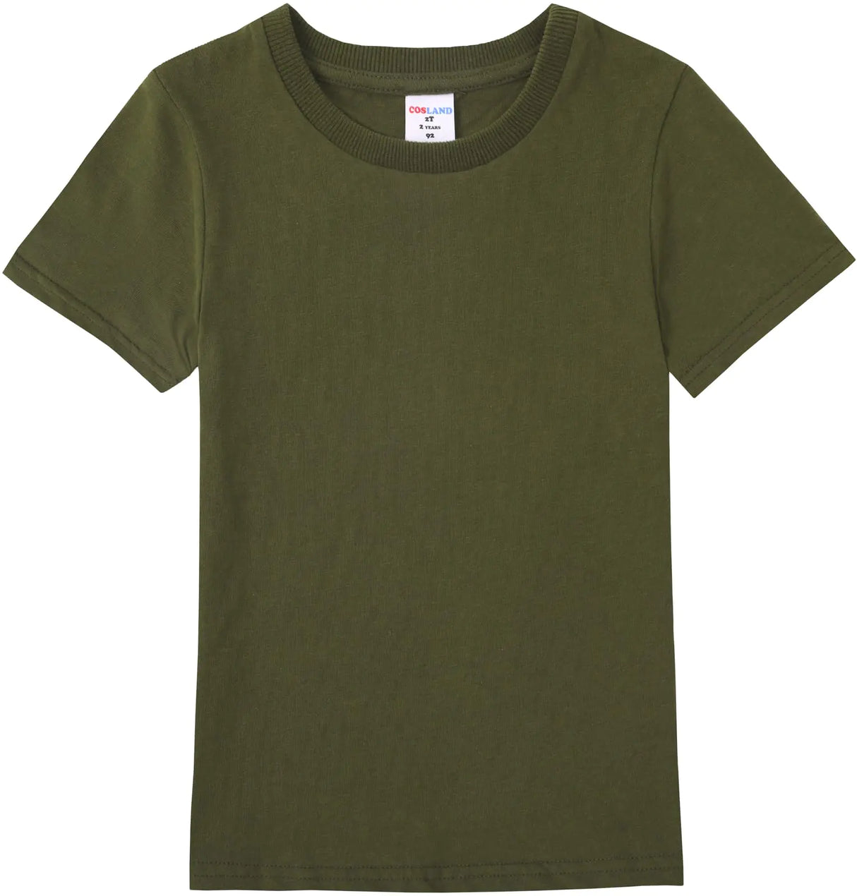 COSLAND Boys T-Shirts Short Sleeve Tee Shirts Crew Neck Cotton Kids Shirts 4T Army Green - Lootquake