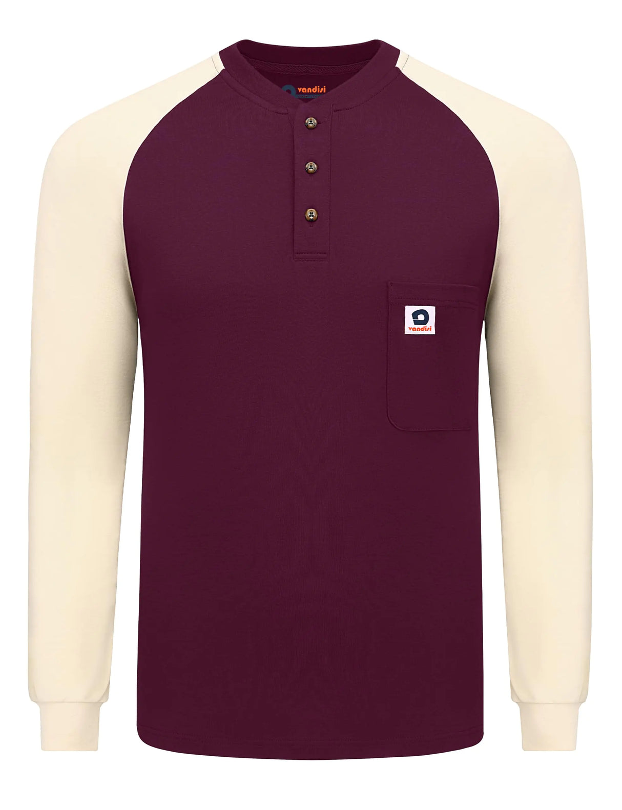 VANDISI FR Shirts Flame Resistant Shirts 6.5oz Lightweight Cotton Two Tone & Henley Shirts for Men Long Sleeve Fire Retardant Shirts - Lootquake