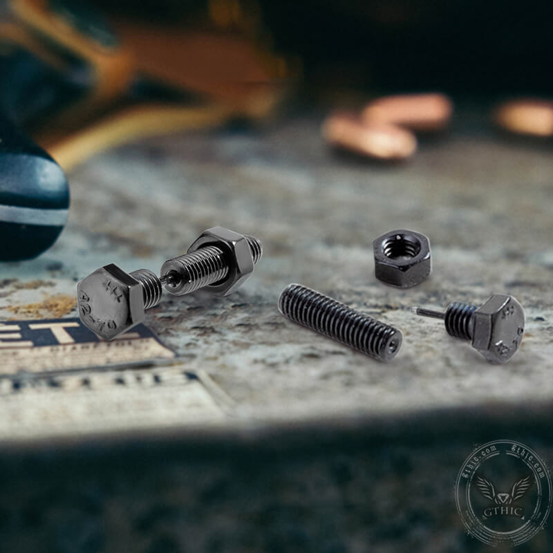 Pendientes de acero inoxidable con perno hexagonal