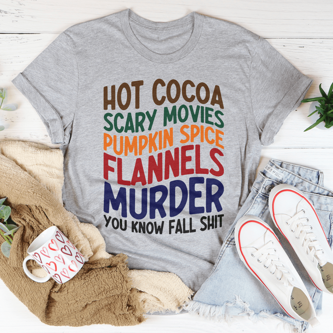 Camiseta de franela con sabor a calabaza y películas de terror de chocolate caliente