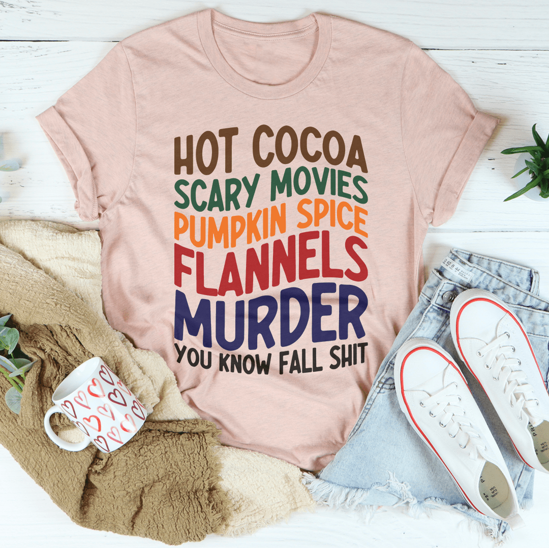 Camiseta de franela con sabor a calabaza y películas de terror de chocolate caliente