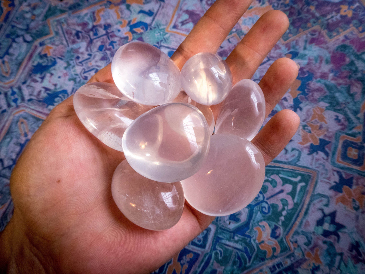Girasol Quartz palm stones