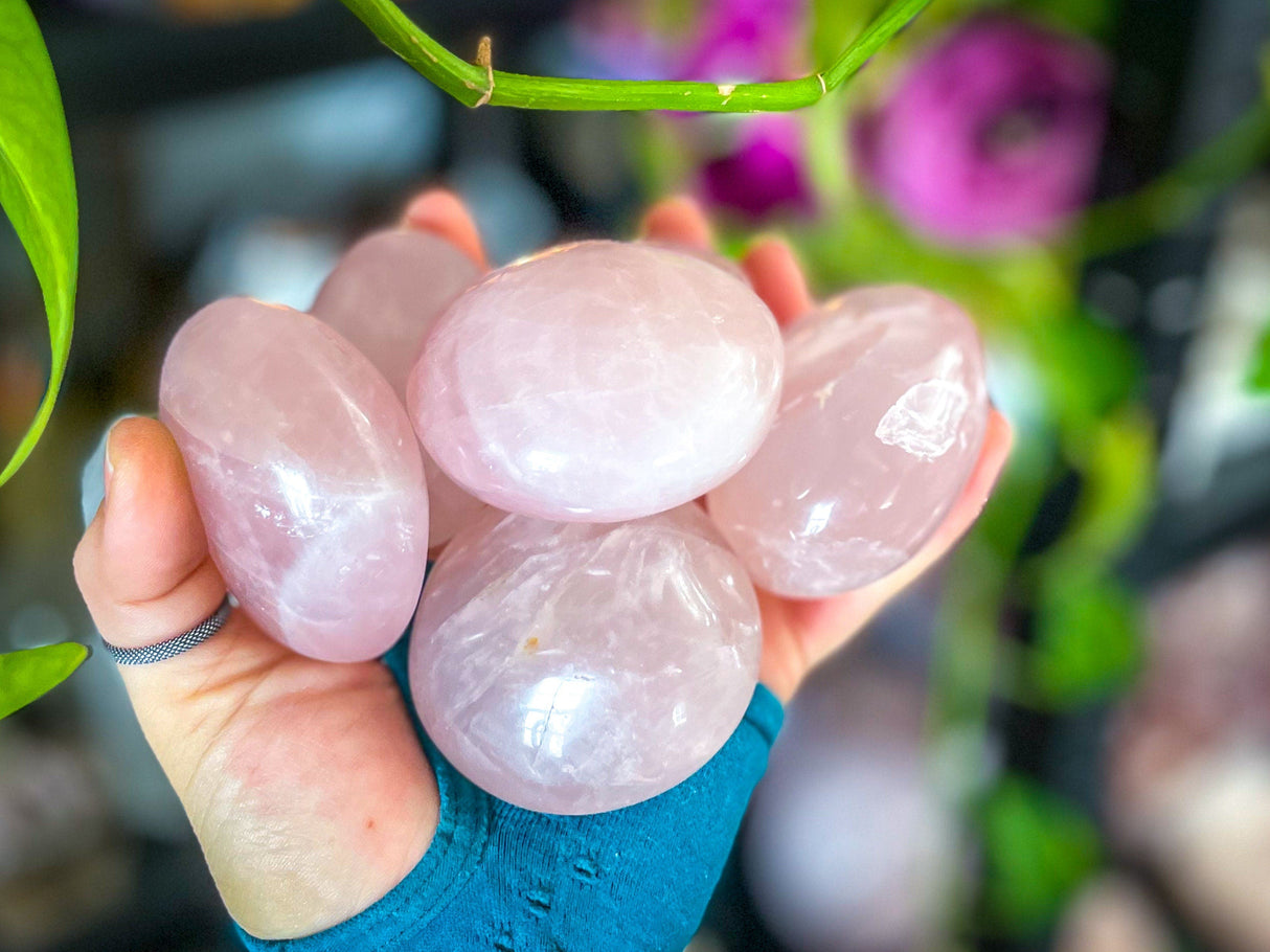 Rose Quartz Crystal Palm Stones
