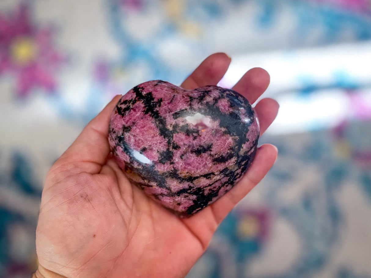 RHODONITE heart