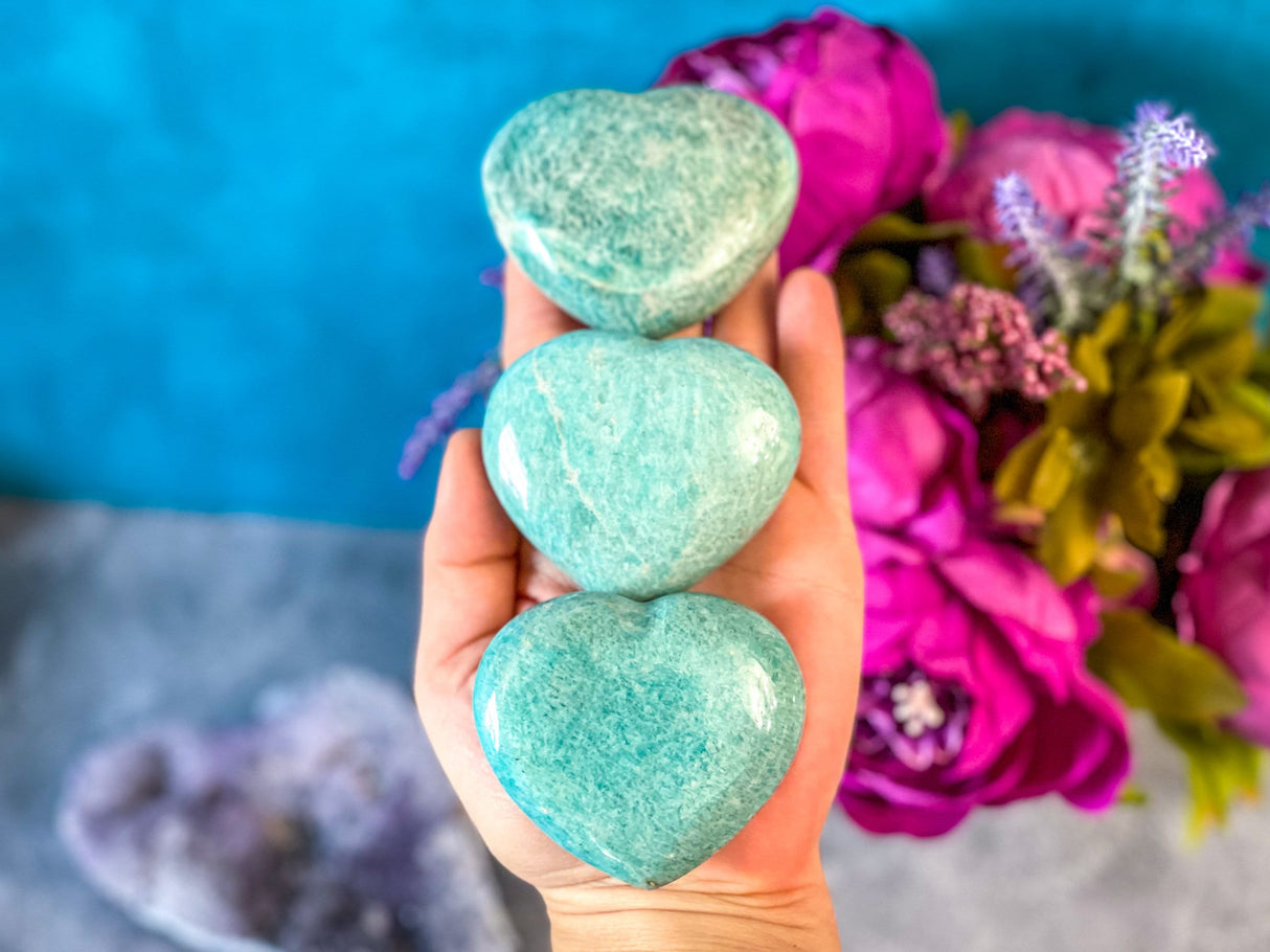 Amazonite Crystal Hearts, Amazonstone Heart