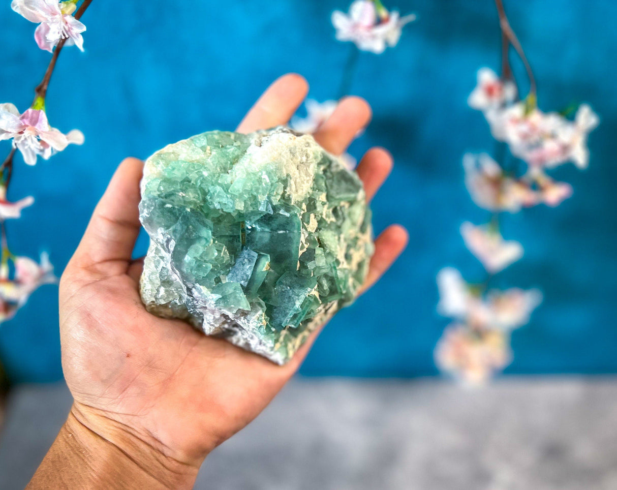 Green cubic Fluorite Mineral Specimen
