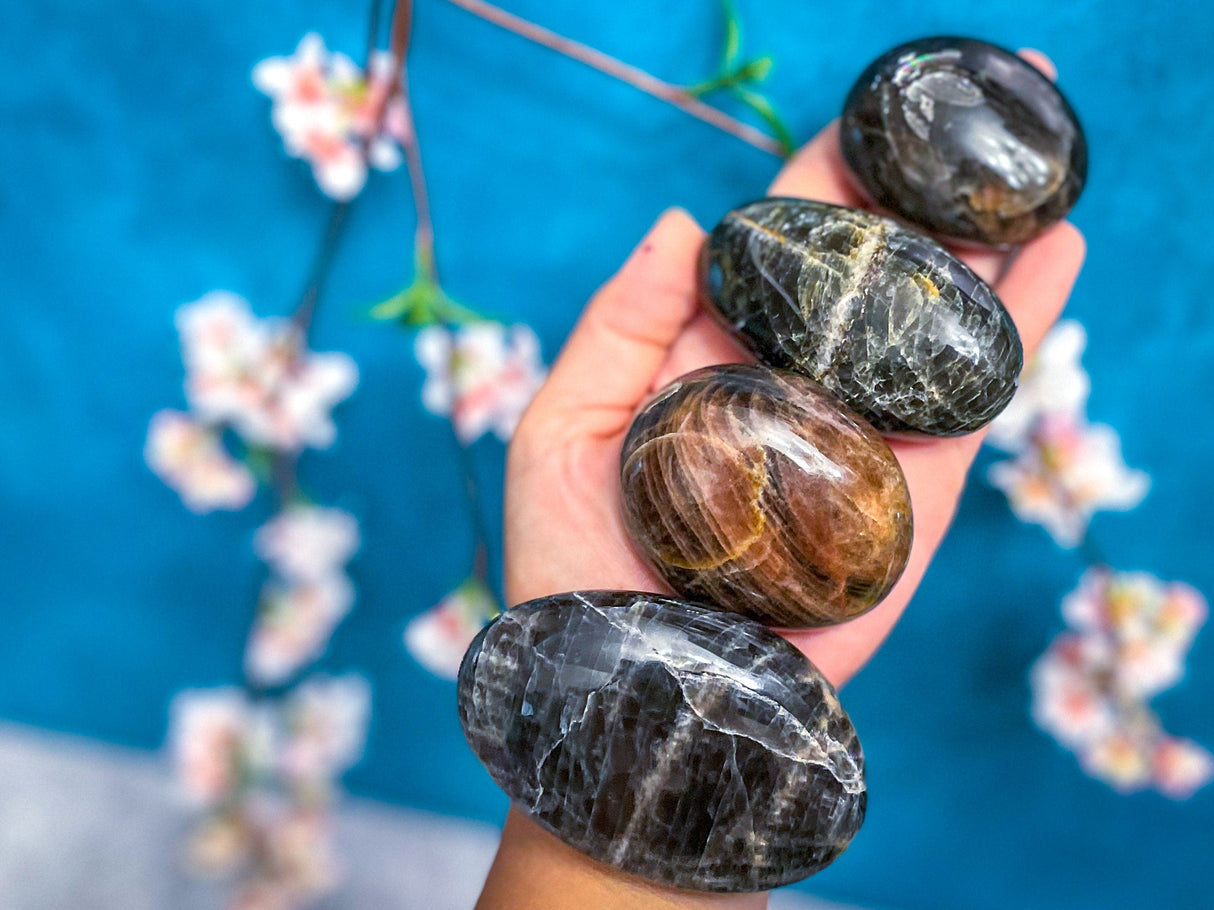 Black Moonstone Palmstones