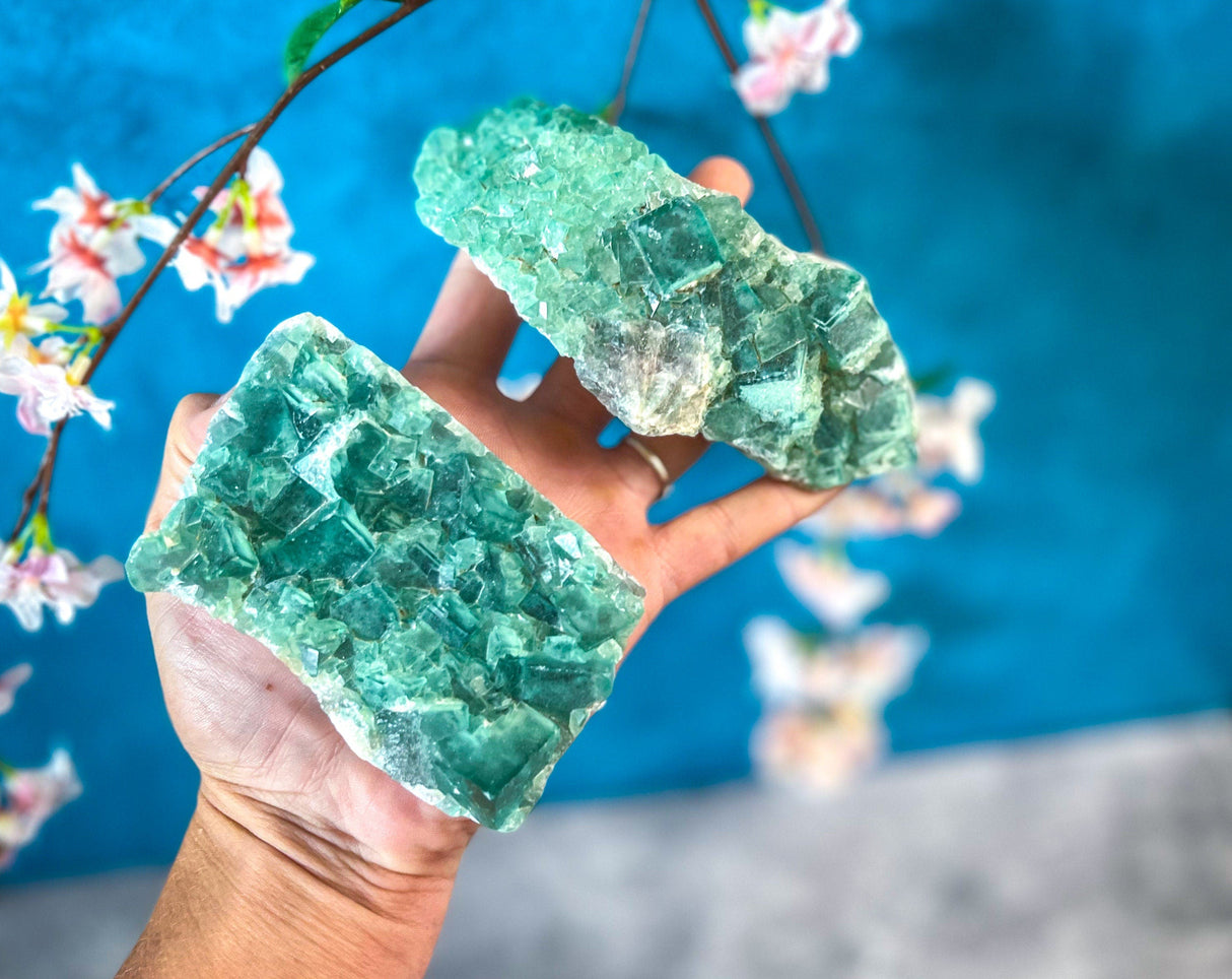 Green cubic Fluorite Mineral Specimen